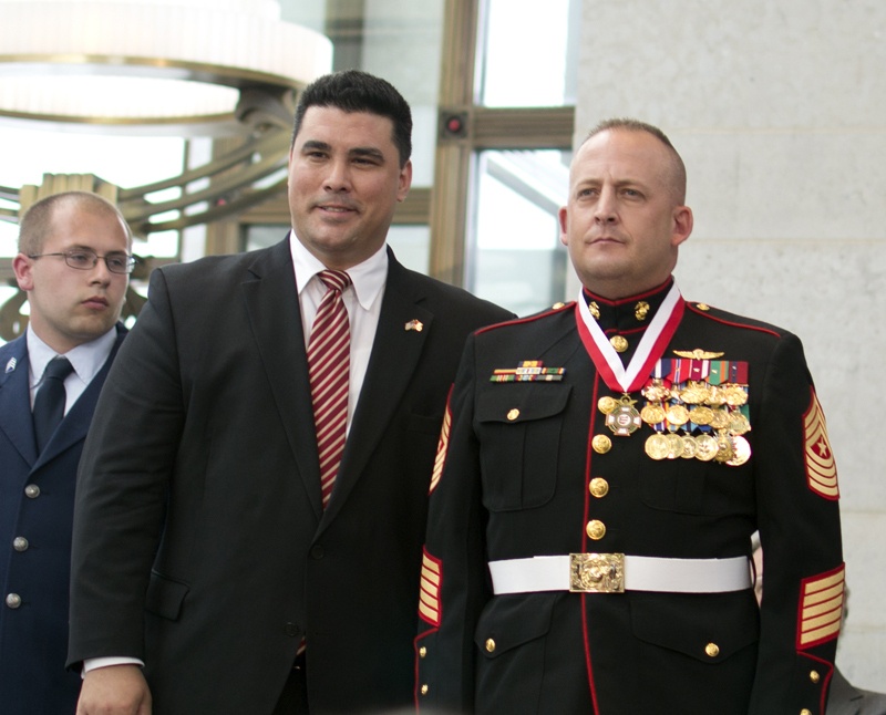 Heroic small town Marine honored for exceptional gallantry, service