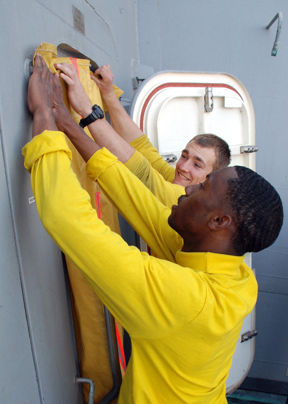 USS Green Bay fire training