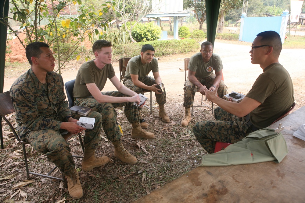 Chaplain visits engineering civic assistance project sites part of Exercise Cobra Gold 2013