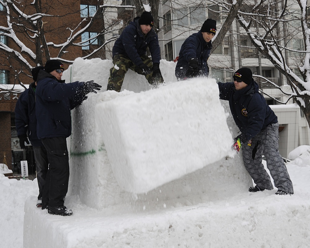 Navy Misawa Snow Team commemorates 30 Years of participating in Sapporo Snow Festival