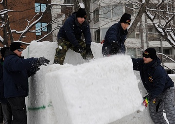 Navy Misawa Snow Team commemorates 30 years of participating in Sapporo Snow Festival