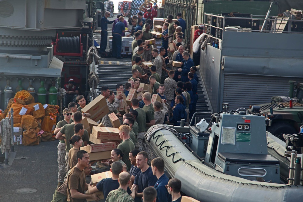 15th MEU Resupply at-sea on USS Rushmore