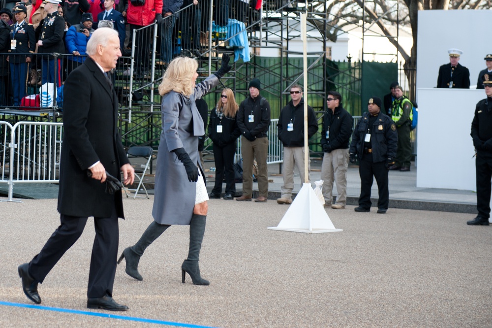 Vice President Joe Biden walks in 57th Presidential Inaugural Parade