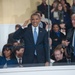 President Obama and Vice President Biden watch the 57th Presidential Inaugural Parade