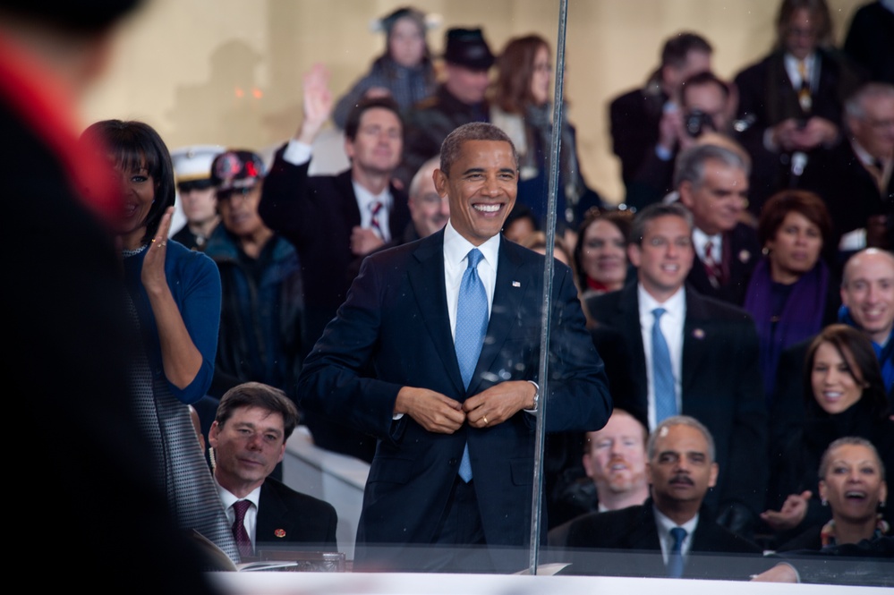 President cheers on performers at 57th Inaugural Parade
