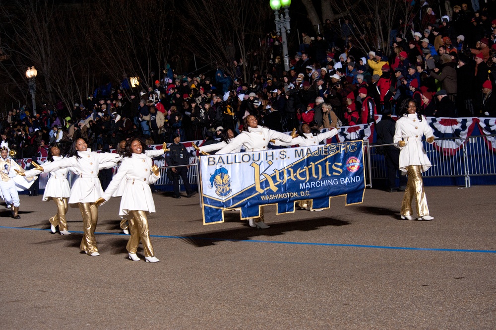 Majestic Marching Knights pass presidential review booth