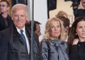 Majestic Marching Knights pass presidential review booth