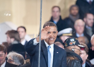 Majestic Marching Knights pass presidential review booth