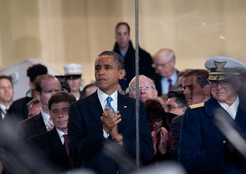 US Coast Guard passes President Obama in 57th Presidential Inaugural Parade