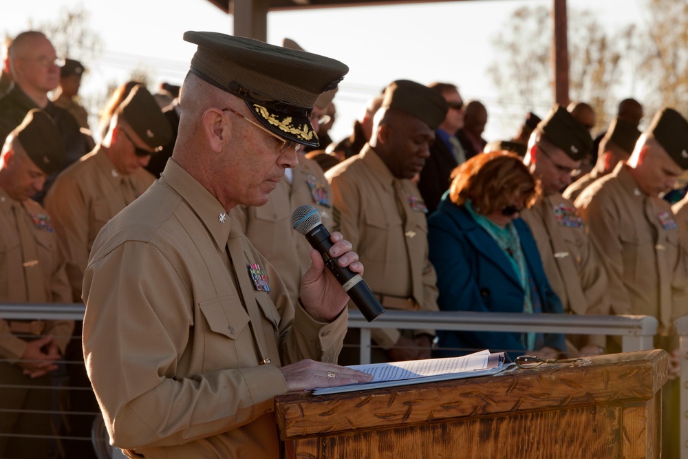 Marines, Veterans rededicate First Marine Division Colors