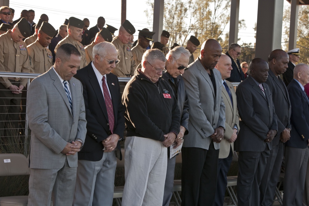 Marines, Veterans rededicate First Marine Division Colors