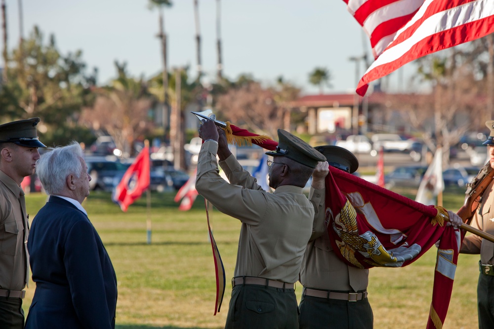 Marines, Veterans rededicate First Marine Division Colors