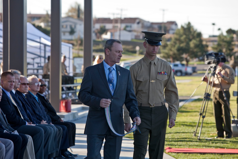 Marines, Veterans rededicate First Marine Division Colors