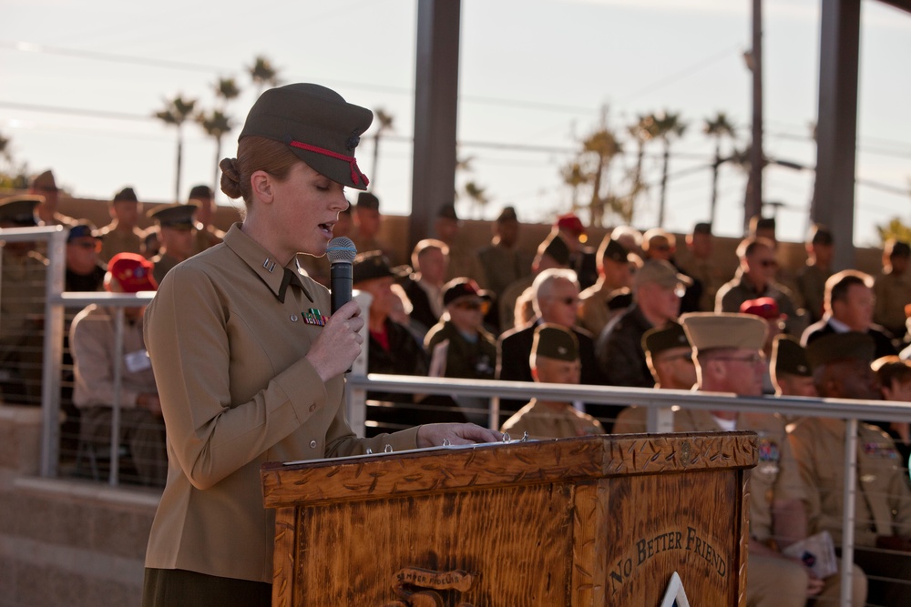 Marines, Veterans rededicate First Marine Division Colors