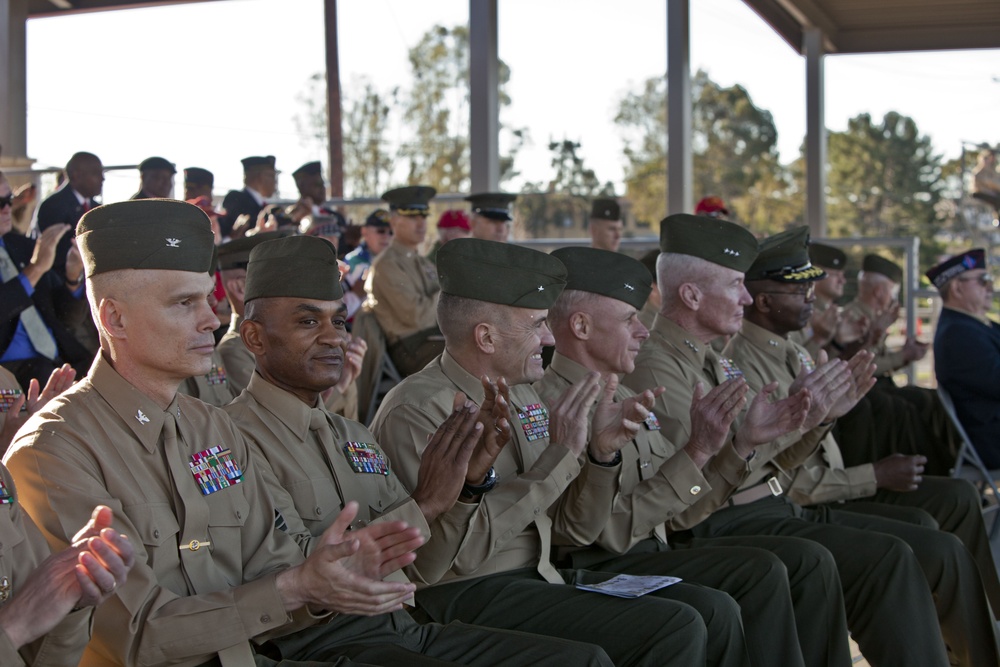 Marines, Veterans rededicate First Marine Division Colors