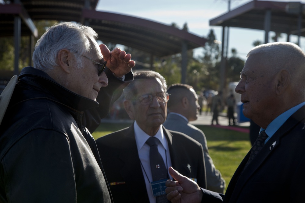 Marines, Veterans rededicate First Marine Division Colors