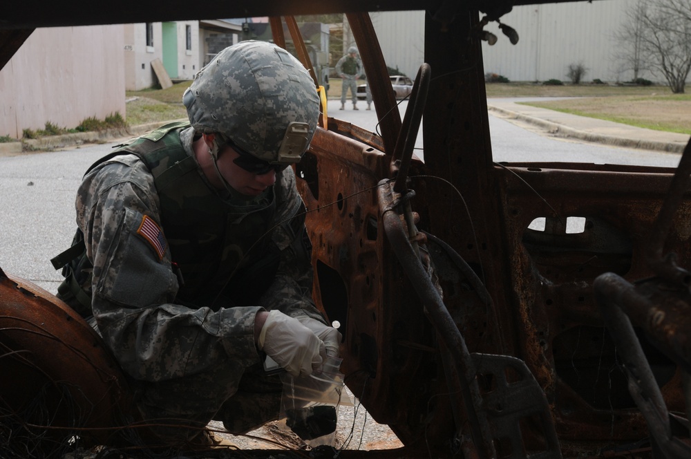 Explosive ordnance disposal experts train to collect evidence