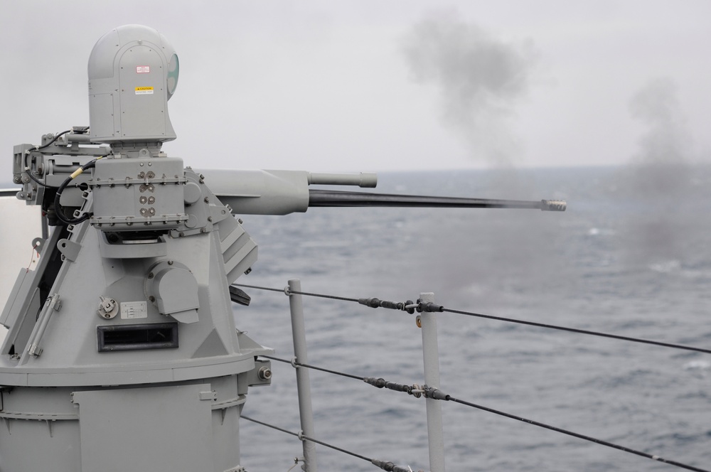 Live-fire/sea and anchor exercise aboard USS Blue Ridge