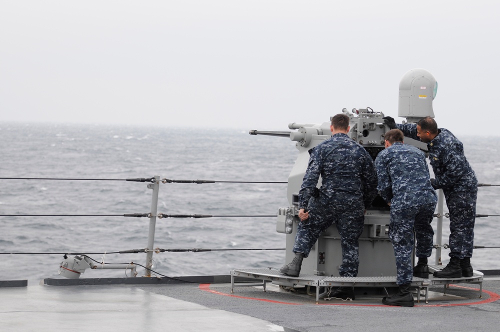 Live-fire/sea and anchor exercise aboard USS Blue Ridge