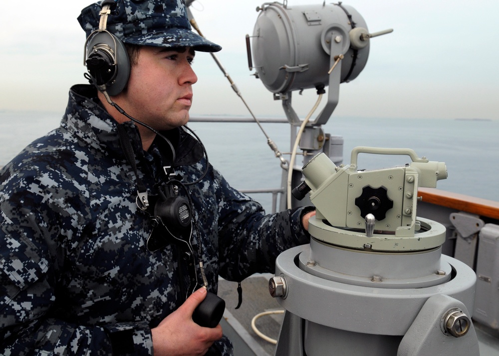 Live-fire/sea and anchor exercise aboard USS Blue Ridge