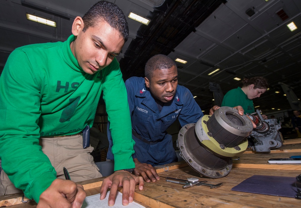 Aircraft maintenance aboard USS Harry S. Truman