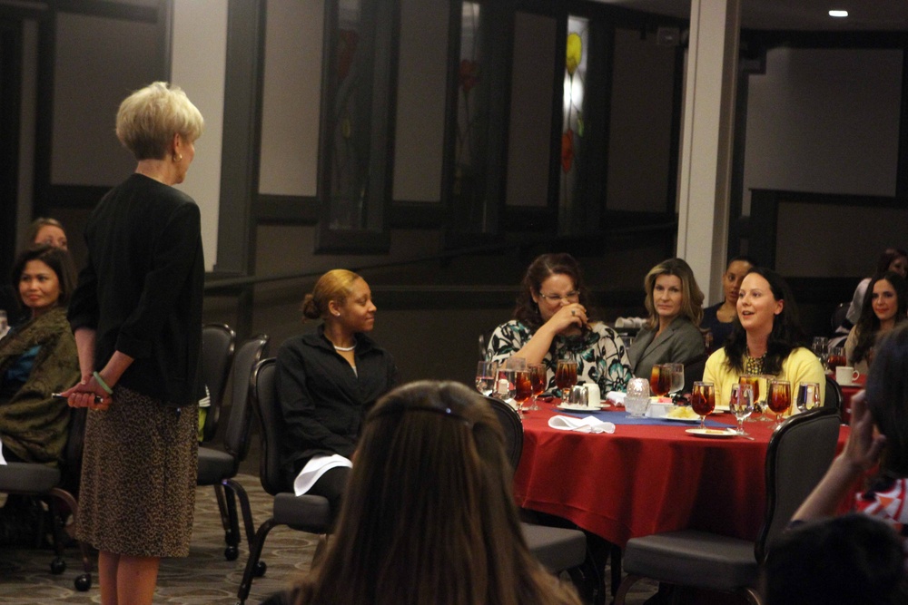Mrs. Amos shares laughs, tears, and words of advice with Miramar spouses