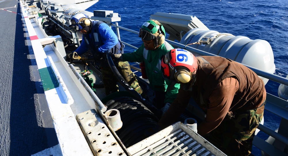 USS George HW Bush conducts training, carrier qualifications