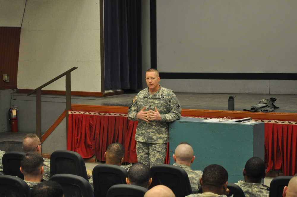 Eighth Army, 2nd ID, 210th command sergeants major speak to leadership