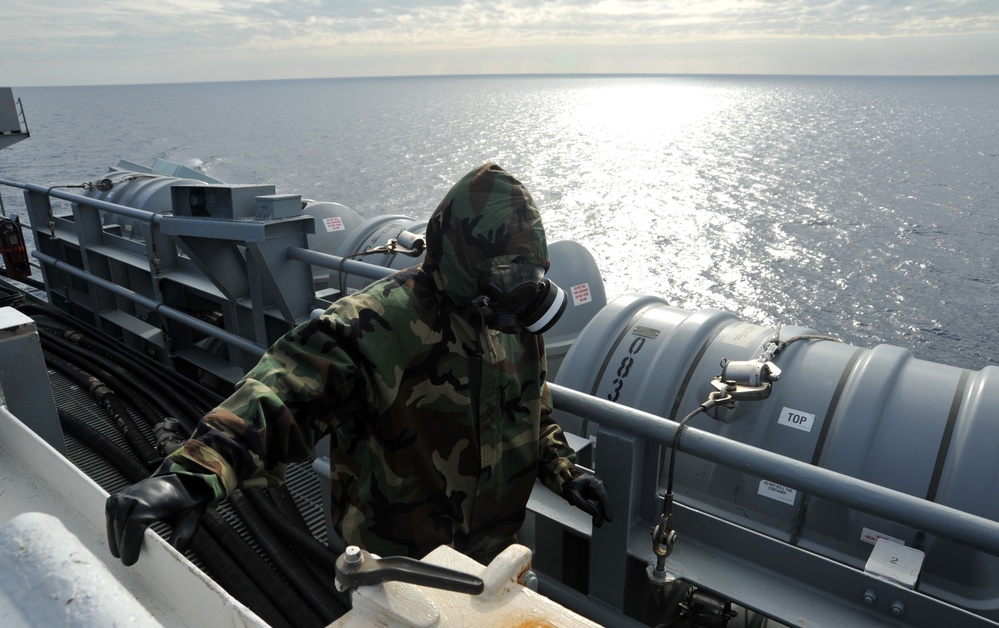 Sailor conducts survey during training exercise
