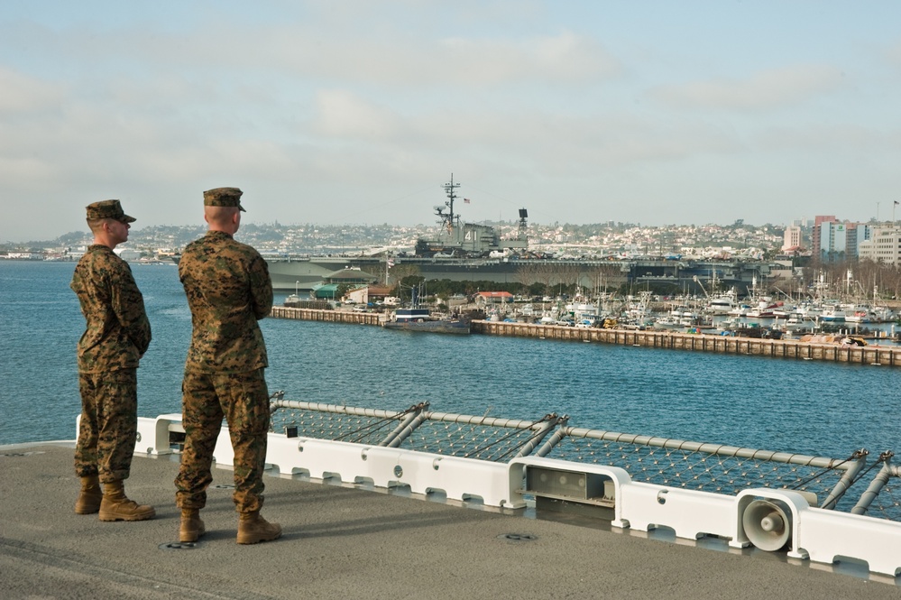 Marines on USS Boxer flight deck