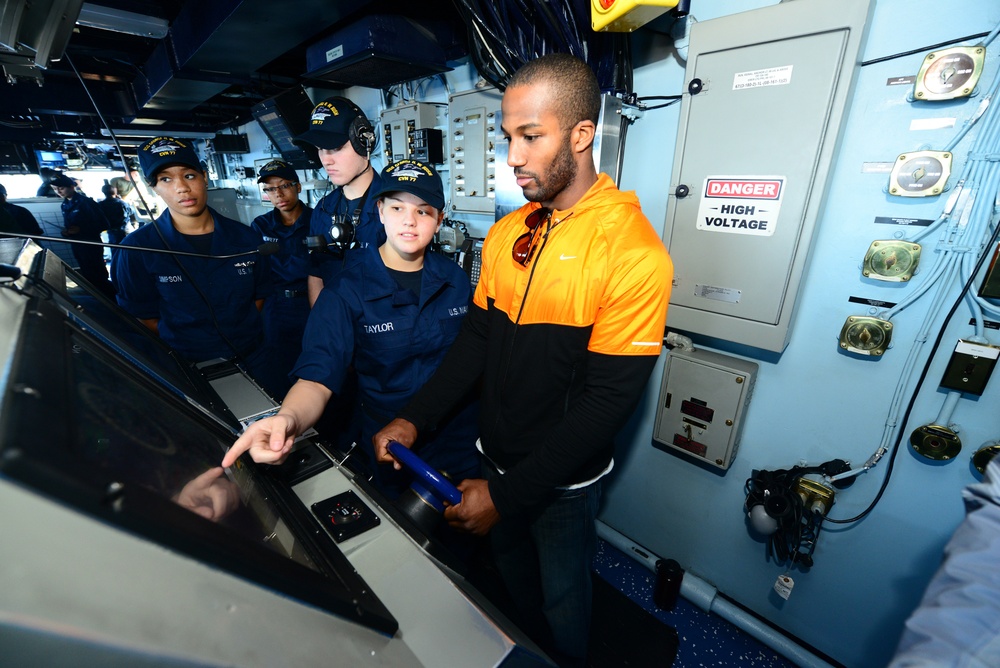 NFL players tour USS George H.W. Bush