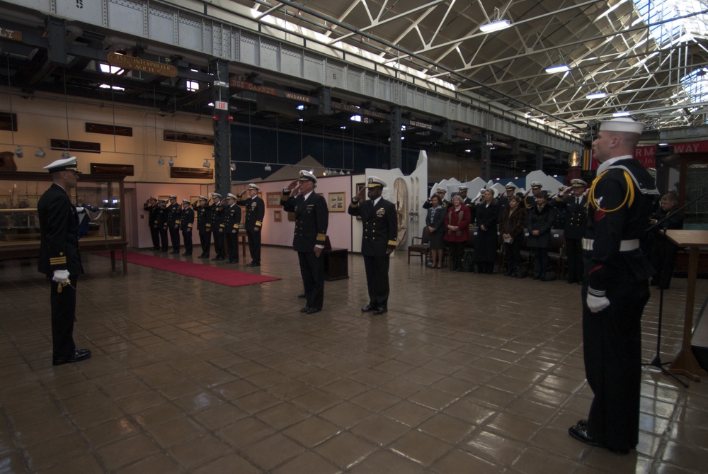 Welcoming ceremony inside the National Museum of the U.S. Navy