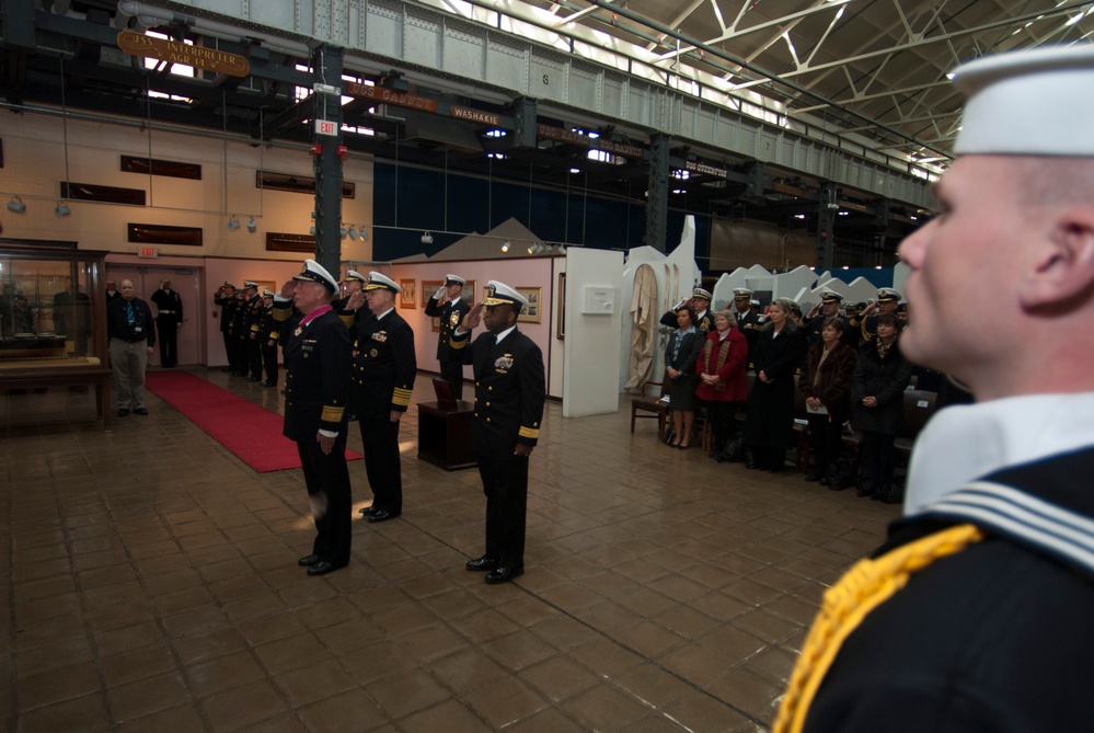 Welcoming ceremony inside the National Museum of the U.S. Navy