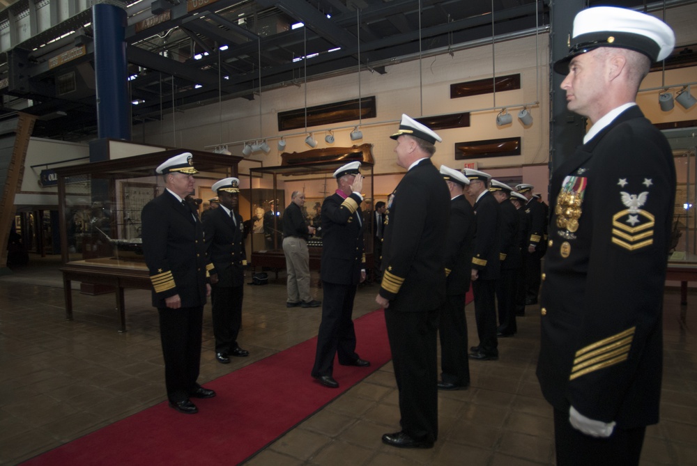Welcoming ceremony inside the National Museum of the U.S. Navy