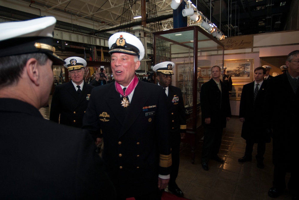 Welcoming ceremony inside the National Museum of the U.S. Navy