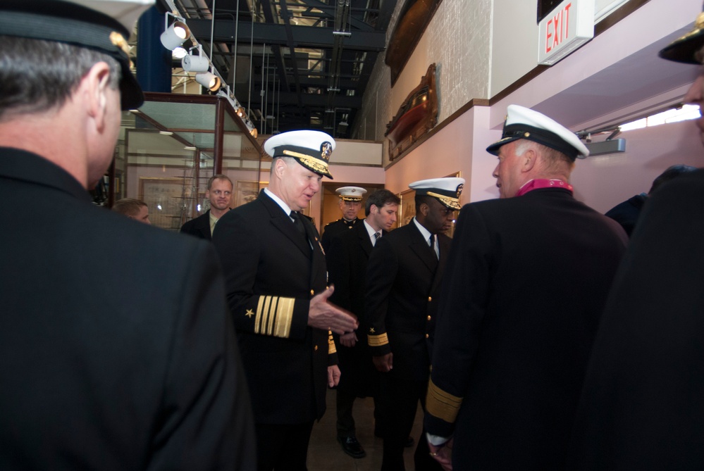Welcoming ceremony inside the National Museum of the U.S. Navy