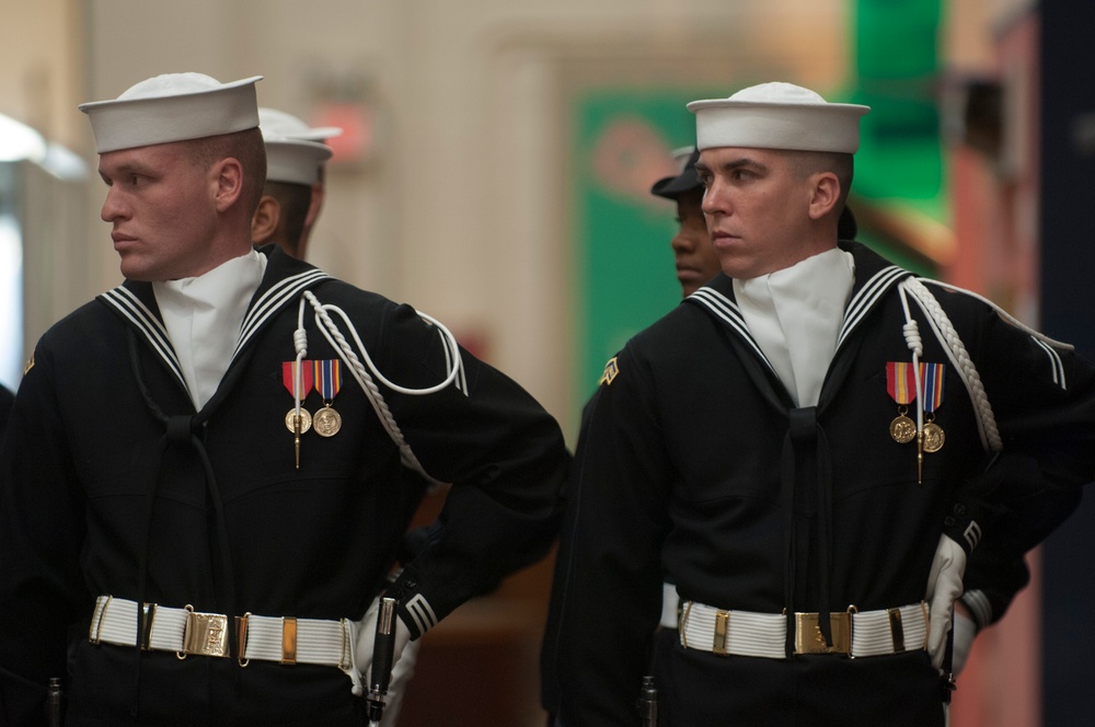 Welcoming ceremony inside the National Museum of the U.S. Navy