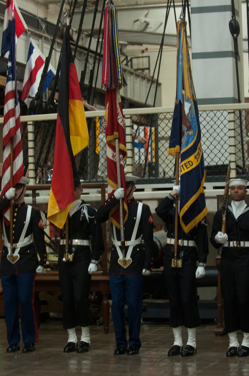 Welcoming ceremony inside the National Museum of the U.S. Navy