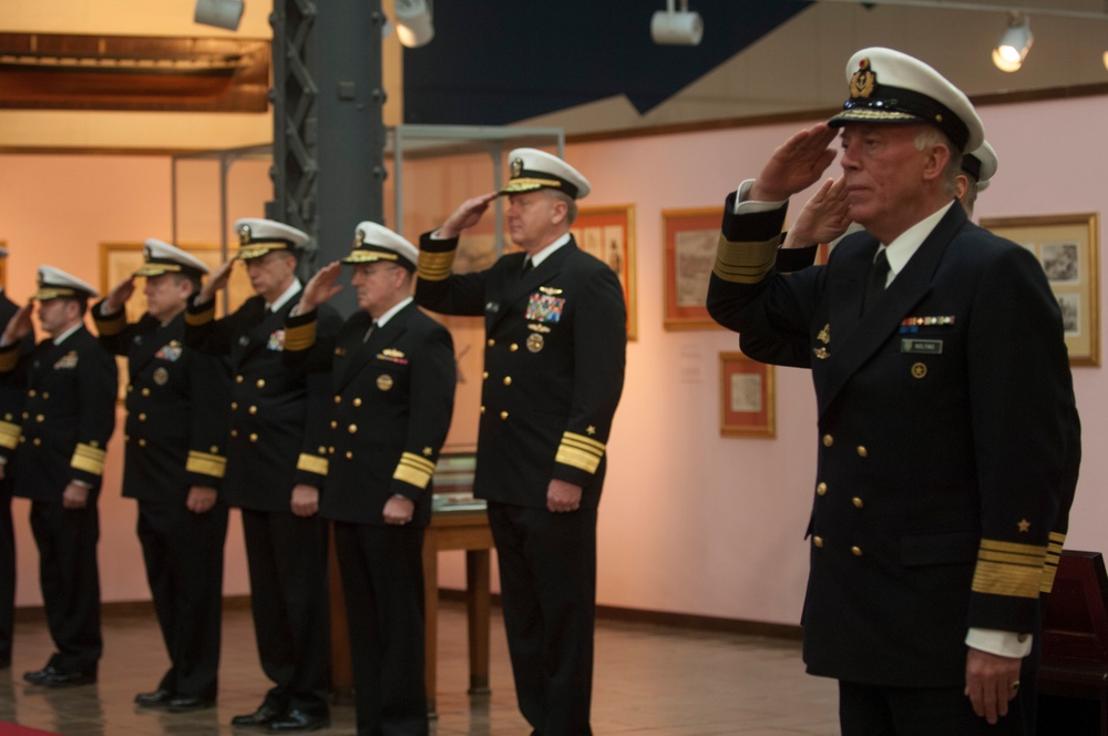 Welcoming ceremony inside the National Museum of the U.S. Navy