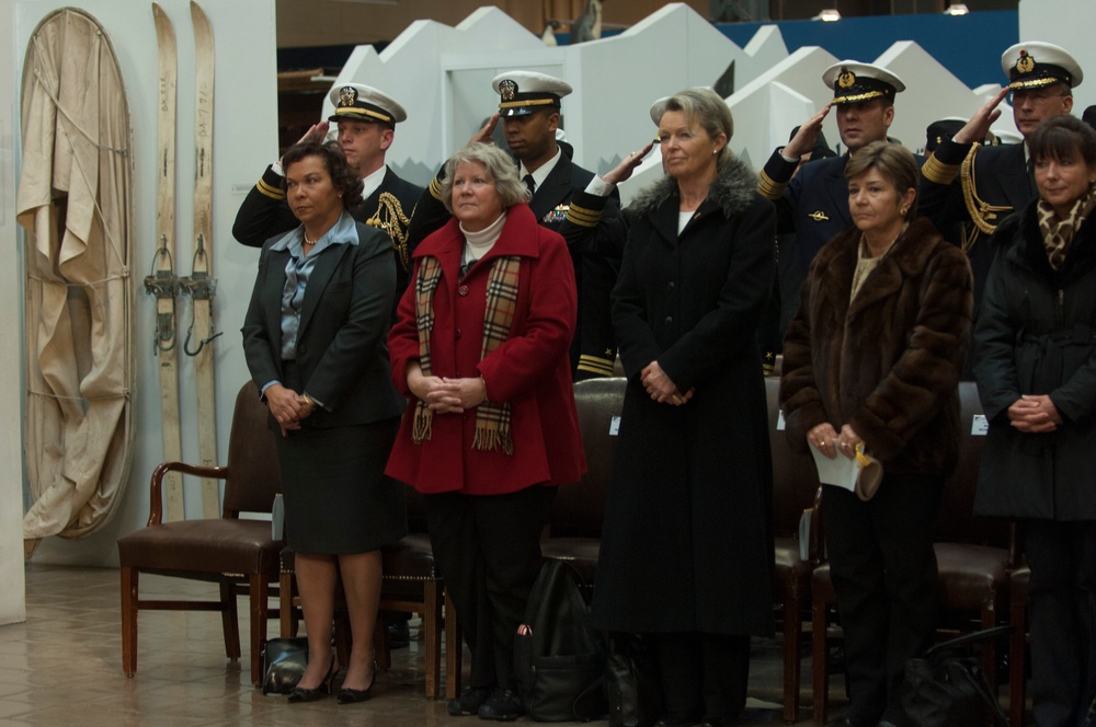 Welcoming ceremony inside the National Museum of the U.S. Navy