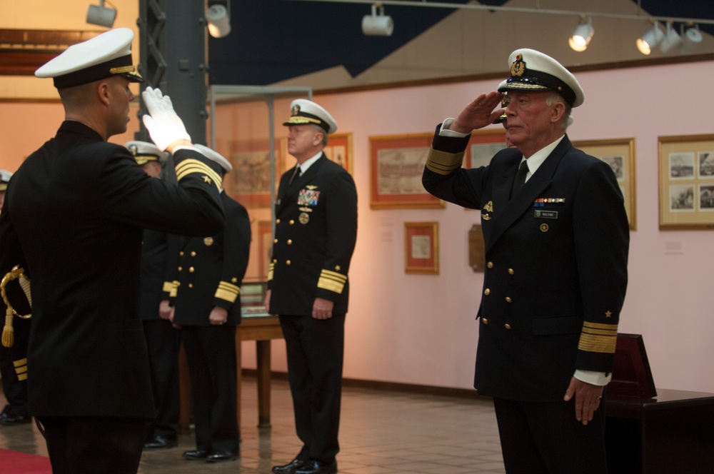 Welcoming ceremony inside the National Museum of the U.S. Navy
