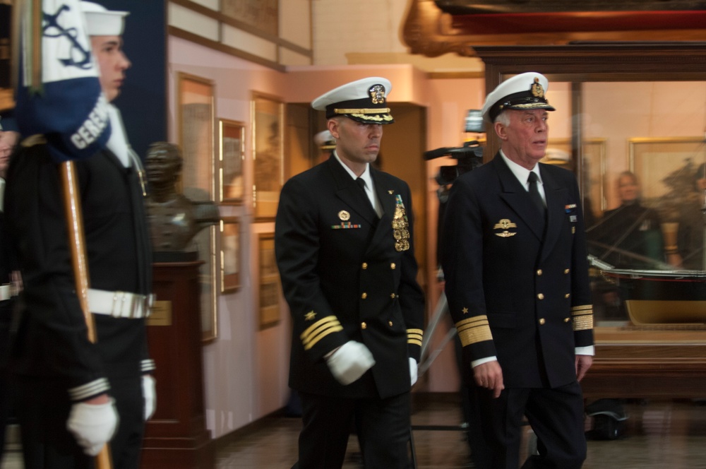 Welcoming ceremony inside the National Museum of the U.S. Navy