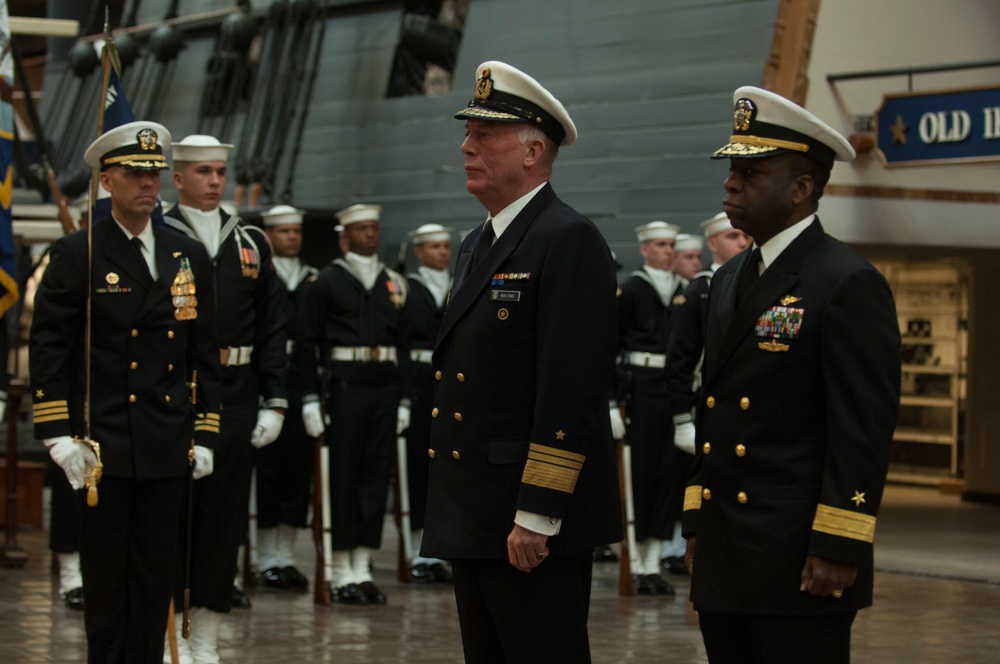 Welcoming ceremony inside the National Museum of the U.S. Navy