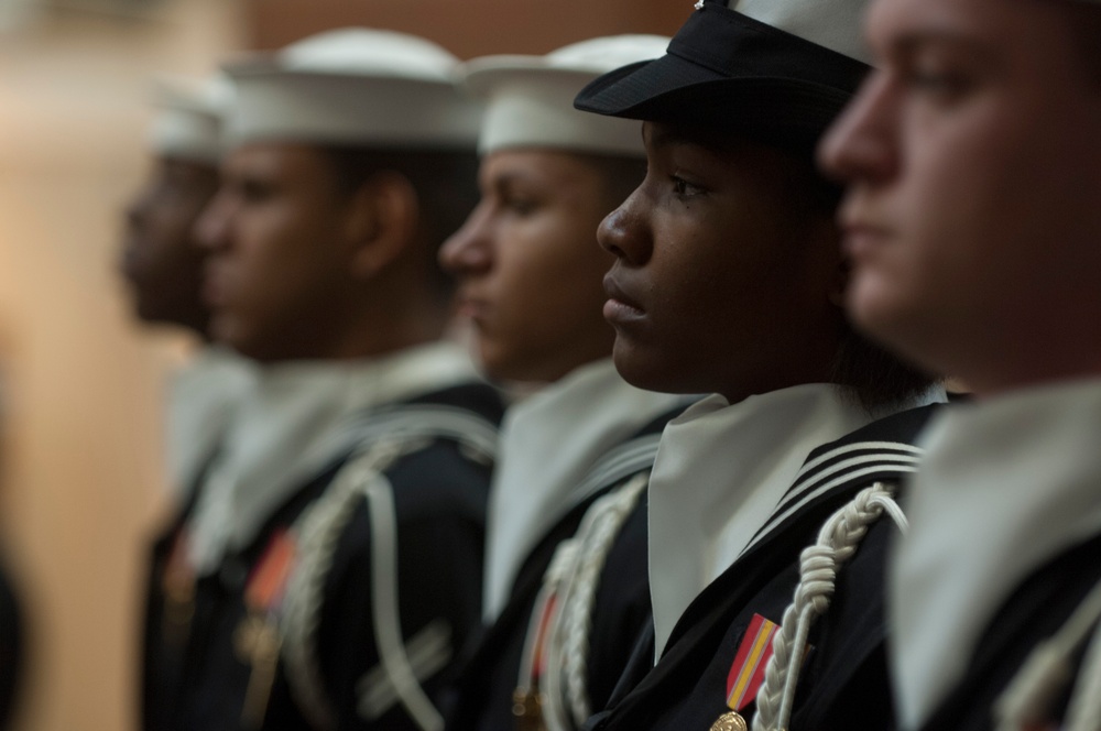 Welcoming ceremony inside the National Museum of the U.S. Navy
