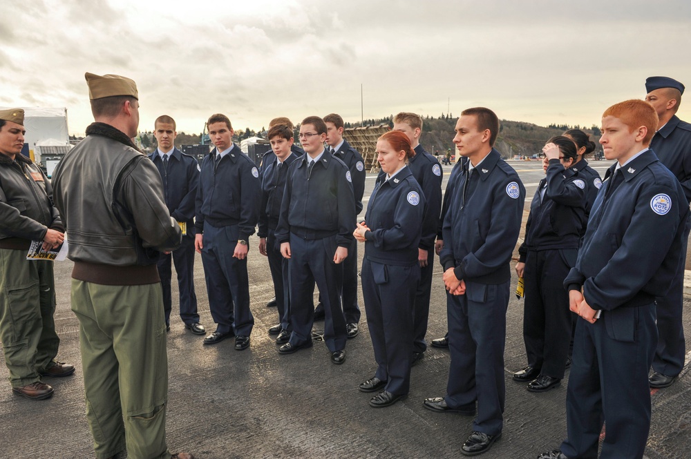 JROTC gets a tour aboard Nimitz