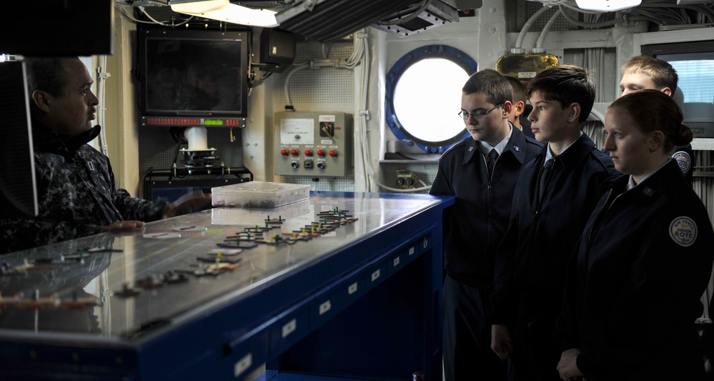 JROTC get a tour aboard Nimitz