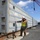 300-ton Chickamauga Lock approach wall beams being assembled at Watts Bar