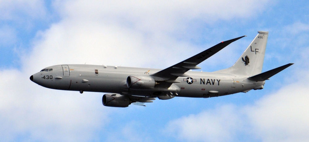 P-8A Poseidon flies over Jacksonville