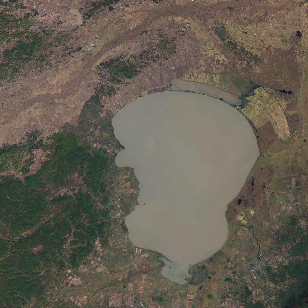 Lake Khanka in  Eastern Russia and China: Image of the Day