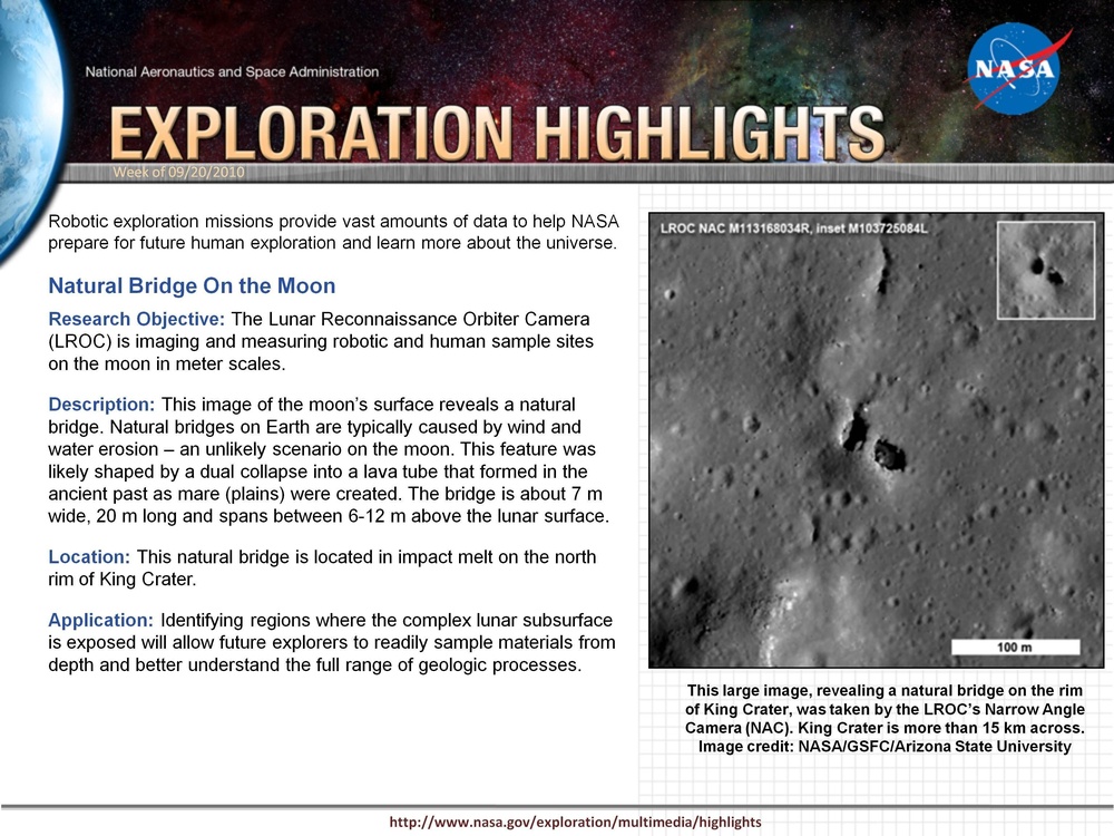 Natural Bridge On the Moon